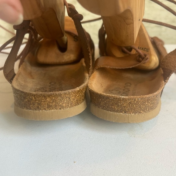 Yokono Brown Leather Women's Sandals Made in Spain Size 7.5 Rubber Sole - Picture 5 of 13